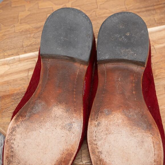 Lucchese Embroidered Maroon Calf Hair Womens Size 9 Loafer - Picture 12 of 12